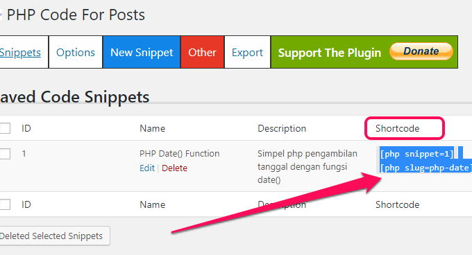 Pasang Plugin PHP Code For Post